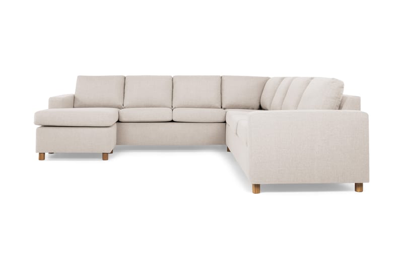 Crazy 6-seters Venstrevendt U-formet Large Hjørnesofa med Divan i Stoff - Beige - Møbler - Sofaer - Hjørnesofa - Hjørnesofa med divan