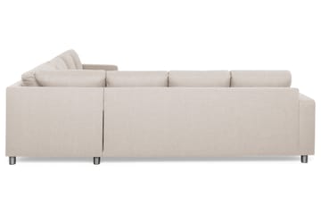 Crazy 6-seters Venstrevendt U-formet Large Hjørnesofa med Divan i Stoff - Beige - Møbler - Sofaer - Hjørnesofa - Hjørnesofa med divan