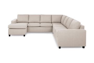 Crazy 6-seters Venstrevendt U-formet Large Hjørnesofa med Divan i Stoff