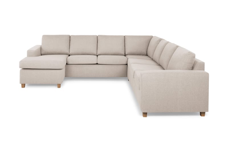 Crazy 6-seters Venstrevendt U-formet Large Hjørnesofa med Divan i Stoff - Beige - Møbler - Sofaer - Hjørnesofa - Hjørnesofa med divan