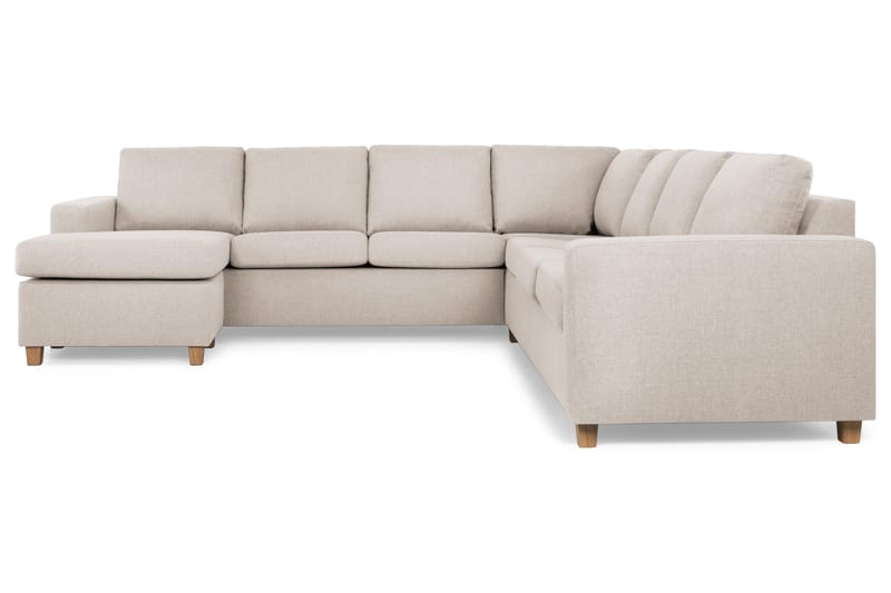 Crazy 6-seters Venstrevendt U-formet Large Hjørnesofa med Divan i Stoff - Beige - Møbler - Sofaer - Hjørnesofa