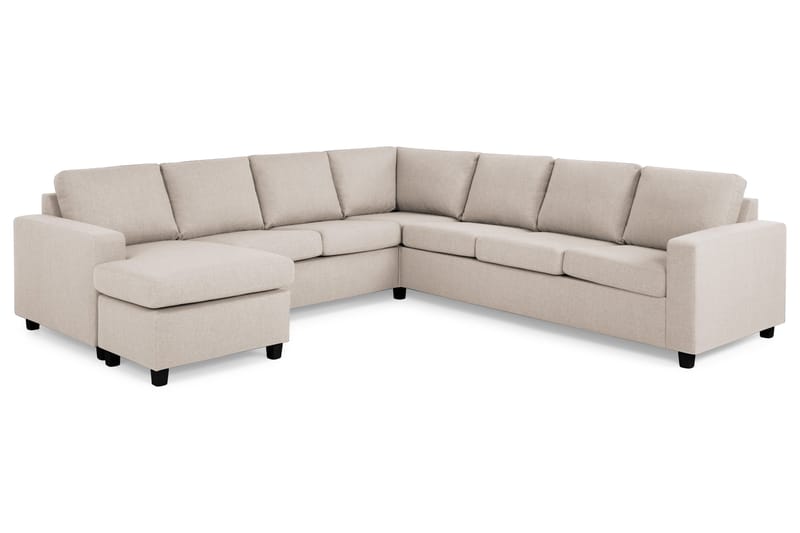 Crazy 6-seters Venstrevendt U-formet Large Hjørnesofa med Divan i Stoff - Beige - Møbler - Sofaer - Hjørnesofa - Hjørnesofa med divan