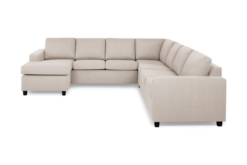 Crazy 6-seters Venstrevendt U-formet Large Hjørnesofa med Divan i Stoff - Beige - Møbler - Sofaer - Hjørnesofa - Hjørnesofa med divan