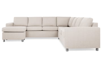 Crazy 6-seters Venstrevendt U-formet Large Hjørnesofa med Divan i Stoff - Beige - Møbler - Sofaer - Hjørnesofa - Hjørnesofa med divan