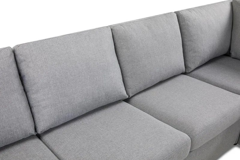 Crazy 6-seters Venstrevendt U-formet Large Hjørnesofa med Divan i Stoff - Grå - Møbler - Sofaer - Hjørnesofa - Hjørnesofa med divan