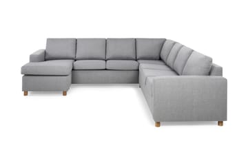 Crazy 6-seters Venstrevendt U-formet Large Hjørnesofa med Divan i Stoff