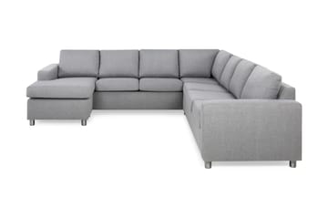 Crazy 6-seters Venstrevendt U-formet Large Hjørnesofa med Divan i Stoff