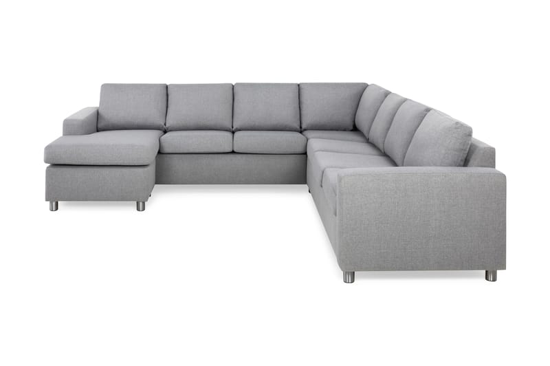 Crazy 6-seters Venstrevendt U-formet Large Hjørnesofa med Divan i Stoff - Grå - Møbler - Sofaer - Hjørnesofa - Hjørnesofa med divan
