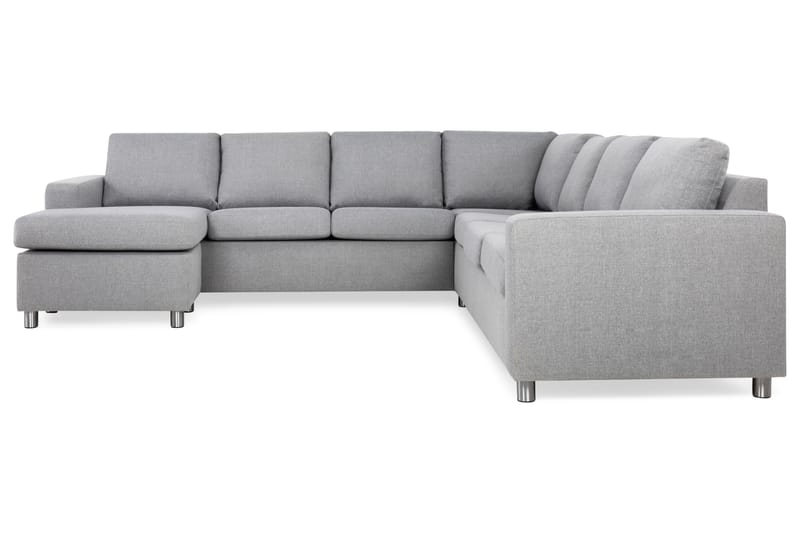 Crazy 6-seters Venstrevendt U-formet Large Hjørnesofa med Divan i Stoff - Grå - Møbler - Sofaer - Hjørnesofa - Hjørnesofa med divan
