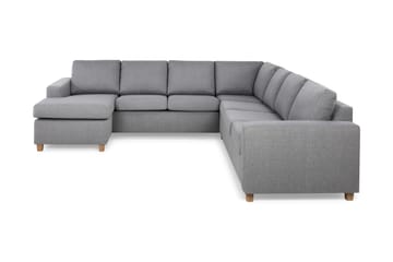 Crazy 6-seters Venstrevendt U-formet Large Hjørnesofa med Divan i Stoff