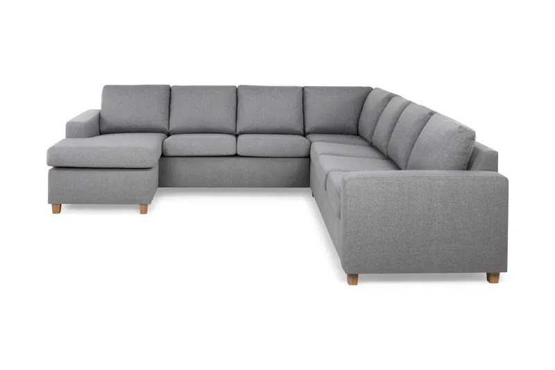 Crazy 6-seters Venstrevendt U-formet Large Hjørnesofa med Divan i Stoff - Grå - Møbler - Sofaer - Hjørnesofa - Hjørnesofa med divan