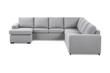 Crazy 6-seters Venstrevendt U-formet Large Hjørnesofa med Divan i Stoff