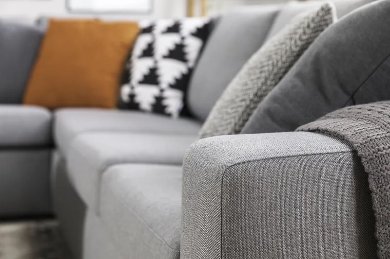 Crazy 6-seters Venstrevendt U-formet Large Hjørnesofa med Divan i Stoff - Grå - Møbler - Sofaer - Hjørnesofa - Hjørnesofa med divan