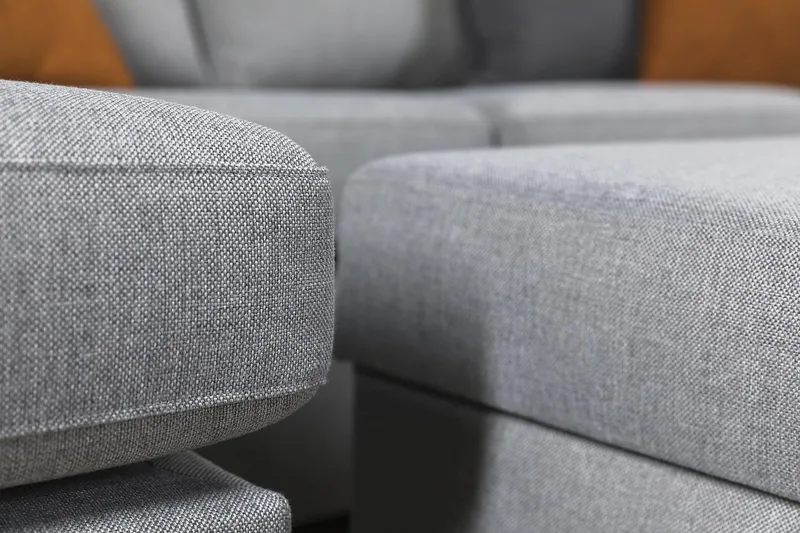 Crazy 6-seters Venstrevendt U-formet Large Hjørnesofa med Divan i Stoff - Grå - Møbler - Sofaer - Hjørnesofa - Hjørnesofa med divan