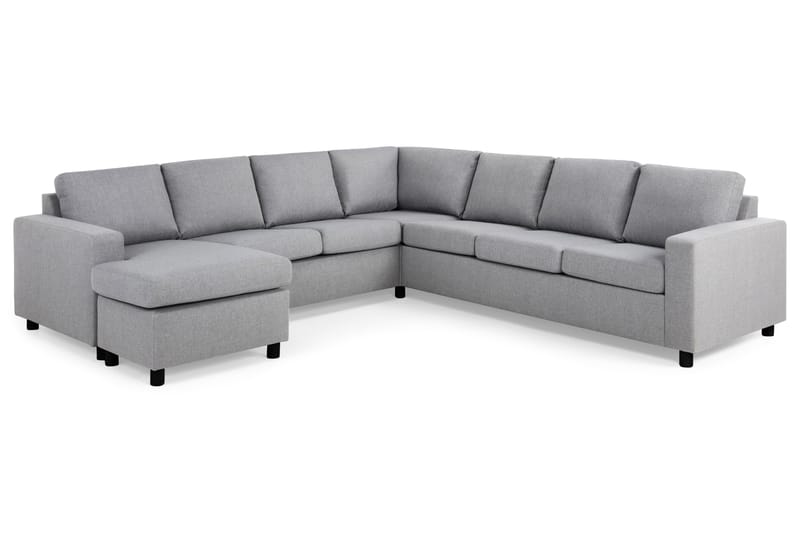 Crazy 6-seters Venstrevendt U-formet Large Hjørnesofa med Divan i Stoff - Grå - Møbler - Sofaer - Hjørnesofa - Hjørnesofa med divan