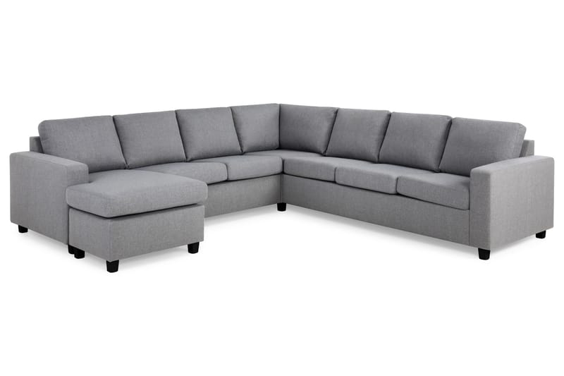 Crazy 6-seters Venstrevendt U-formet Large Hjørnesofa med Divan i Stoff - Grå - Møbler - Sofaer - Hjørnesofa - Hjørnesofa med divan