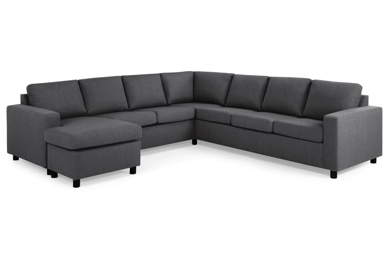 Crazy 6-seters Venstrevendt U-formet Large Hjørnesofa med Divan i Stoff - Mørk grå - Møbler - Sofaer - Hjørnesofa - Hjørnesofa med divan