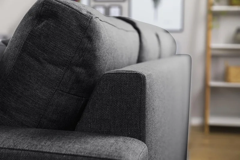 Crazy 6-seters Venstrevendt U-formet Large Hjørnesofa med Divan i Stoff - Mørk grå - Møbler - Sofaer - Hjørnesofa - Hjørnesofa med divan