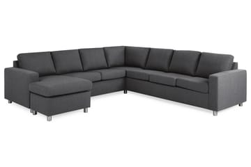 Crazy 6-seters Venstrevendt U-formet Large Hjørnesofa med Divan i Stoff - Mørk grå - Møbler - Sofaer - Hjørnesofa - Hjørnesofa med divan