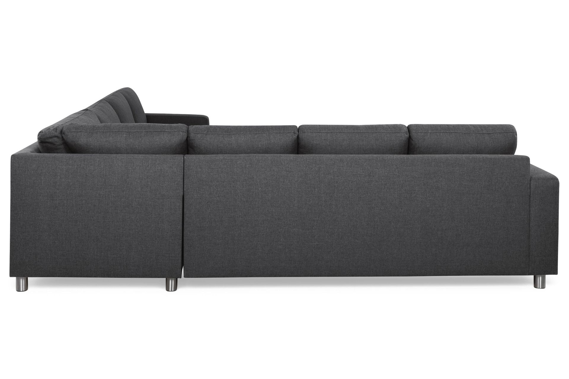 Crazy 6-seters Venstrevendt U-formet Large Hjørnesofa med Divan i Stoff - Mørk grå - Møbler - Sofaer - Hjørnesofa - Hjørnesofa med divan
