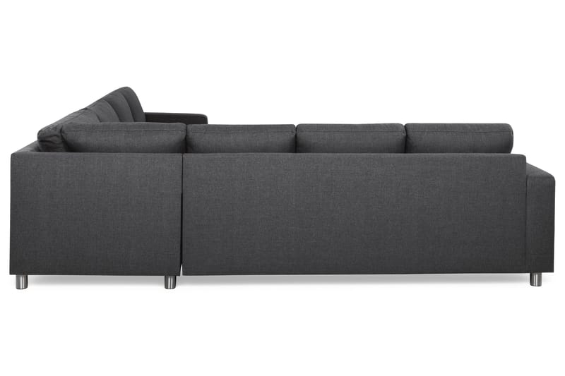 Crazy 6-seters Venstrevendt U-formet Large Hjørnesofa med Divan i Stoff - Mørk grå - Møbler - Sofaer - Hjørnesofa - Hjørnesofa med divan