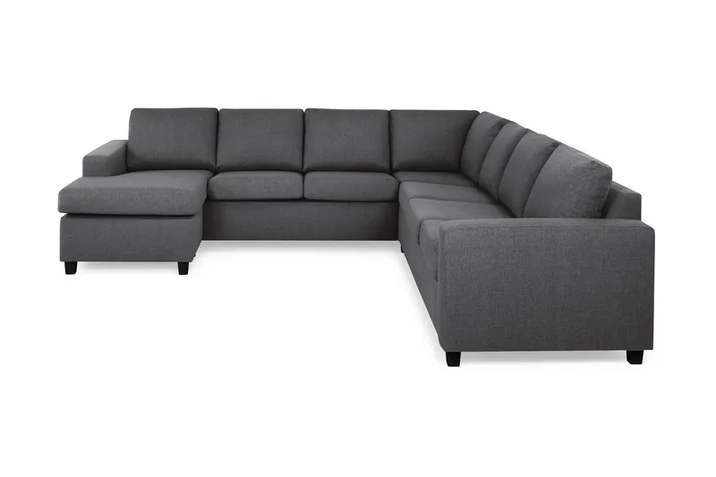 Crazy 6-seters Venstrevendt U-formet Large Hjørnesofa med Divan i Stoff - Mørk grå - Møbler - Sofaer - Hjørnesofa - Hjørnesofa med divan