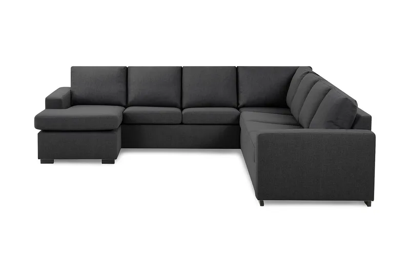 Crazy 6-seters Venstrevendt U-formet Large Hjørnesofa med Divan i Stoff - Mørk grå - Møbler - Sofaer - Hjørnesofa - Hjørnesofa med divan