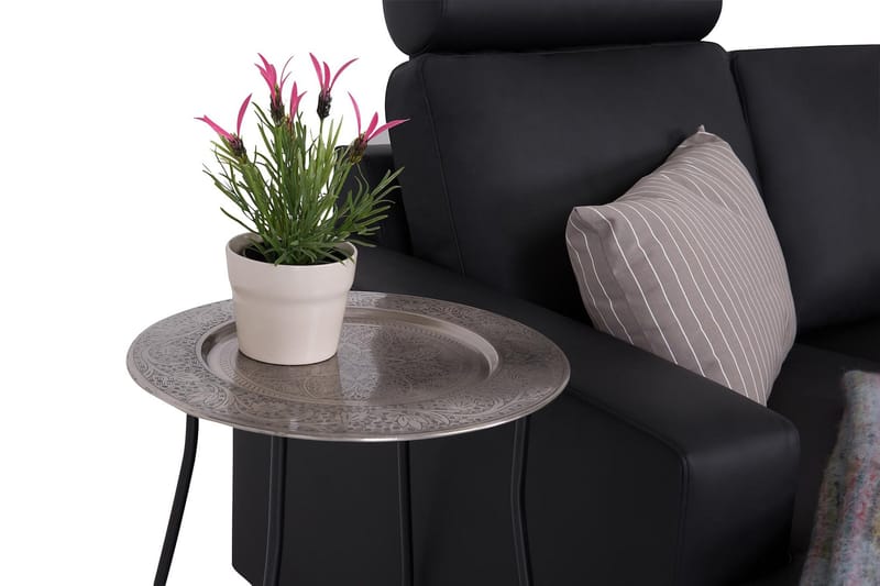 Crazy 6-seters Venstrevendt U-formet X-Large Hjørnesofa med Divan i Kunstlær - Svart - Møbler - Sofaer - Hjørnesofa - Hjørnesofa med divan