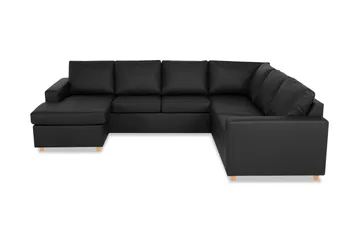 Crazy 6-seters Venstrevendt U-formet X-Large Hjørnesofa med Divan i Kunstlær