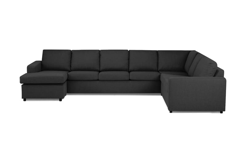 Crazy 6-seters Venstrevendt U-formet X-Large Hjørnesofa med Divan i Stoff - Antrasitt - Møbler - Sofaer - Hjørnesofa - Hjørnesofa med divan
