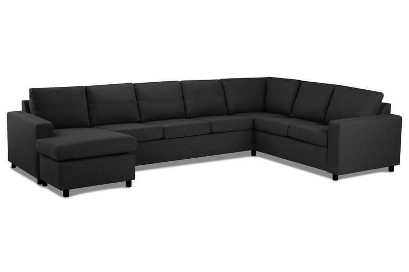Crazy 6-seters Venstrevendt U-formet X-Large Hjørnesofa med Divan i Stoff - Antrasitt - Møbler - Sofaer - Hjørnesofa - Hjørnesofa med divan