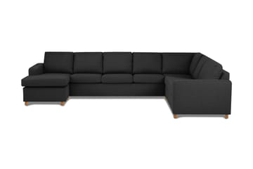 Crazy 6-seters Venstrevendt U-formet X-Large Hjørnesofa med Divan i Stoff