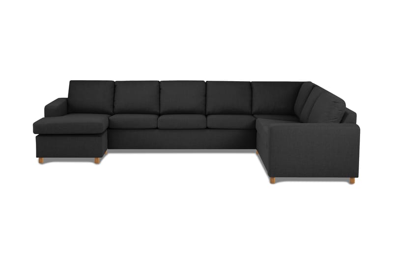 Crazy 6-seters Venstrevendt U-formet X-Large Hjørnesofa med Divan i Stoff - Antrasitt - Møbler - Sofaer - Hjørnesofa - Hjørnesofa med divan