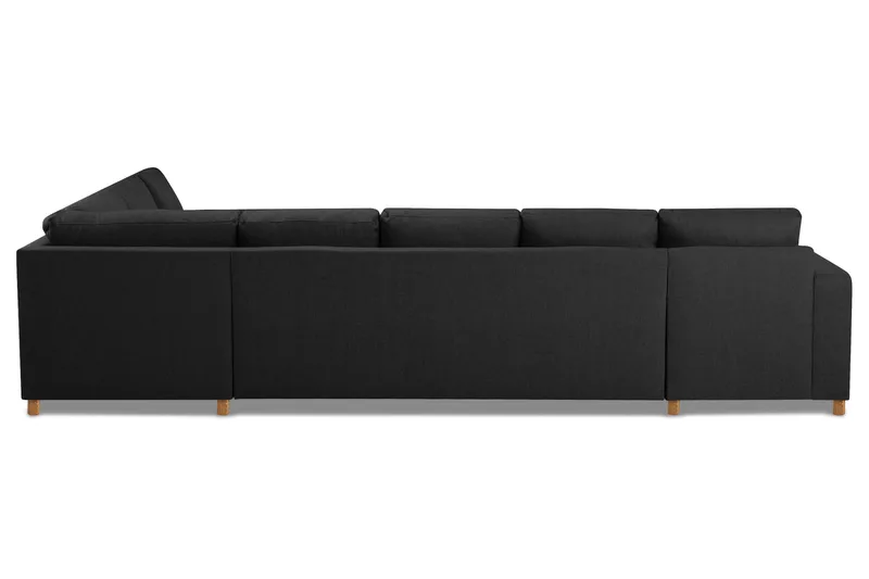 Crazy 6-seters Venstrevendt U-formet X-Large Hjørnesofa med Divan i Stoff - Antrasitt - Møbler - Sofaer - Hjørnesofa - Hjørnesofa med divan