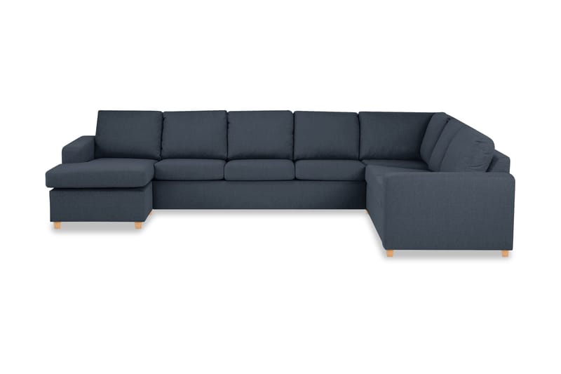 Crazy 6-seters Venstrevendt U-formet X-Large Hjørnesofa med Divan i Stoff - Blå - Møbler - Sofaer - Hjørnesofa - Hjørnesofa med divan