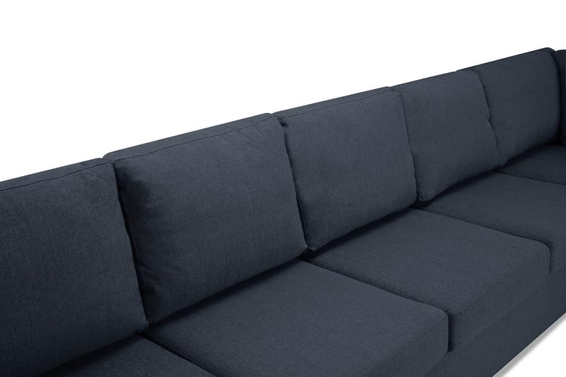 Crazy 6-seters Venstrevendt U-formet X-Large Hjørnesofa med Divan i Stoff - Blå - Møbler - Sofaer - Hjørnesofa - Hjørnesofa med divan