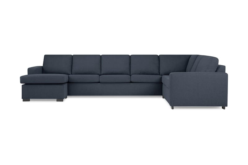 Crazy 6-seters Venstrevendt U-formet X-Large Hjørnesofa med Divan i Stoff, Blå