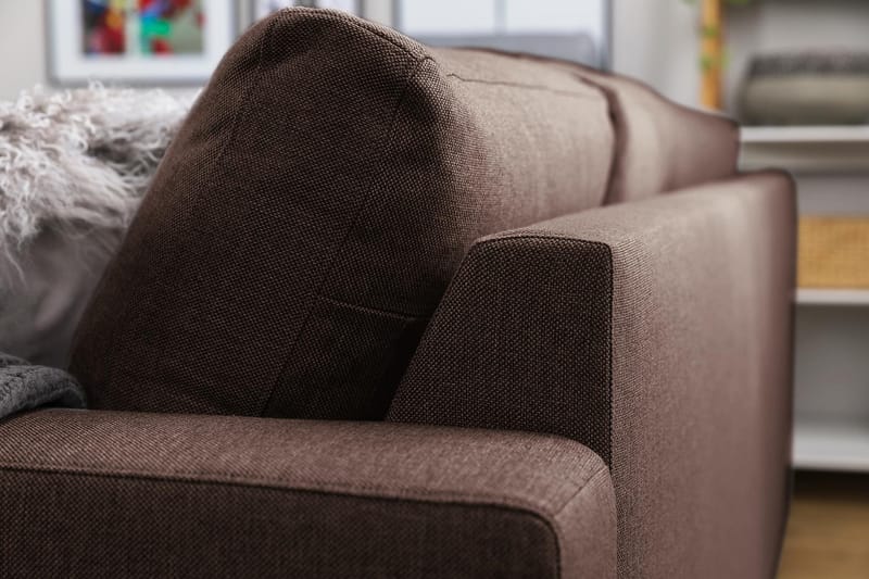 Crazy 6-seters Venstrevendt U-formet X-Large Hjørnesofa med Divan i Stoff - Brun - Møbler - Sofaer - Hjørnesofa - Hjørnesofa med divan