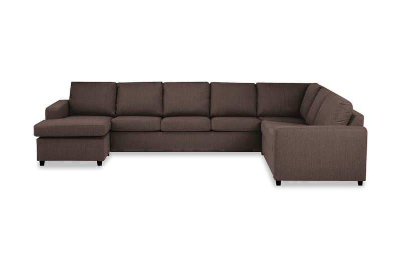 Crazy 6-seters Venstrevendt U-formet X-Large Hjørnesofa med Divan i Stoff - Brun - Møbler - Sofaer - Hjørnesofa - Hjørnesofa med divan