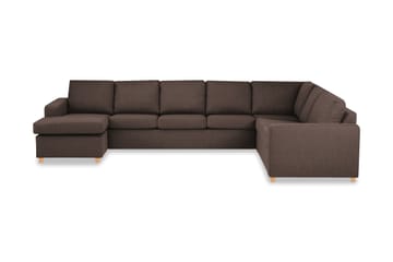 Crazy 6-seters Venstrevendt U-formet X-Large Hjørnesofa med Divan i Stoff