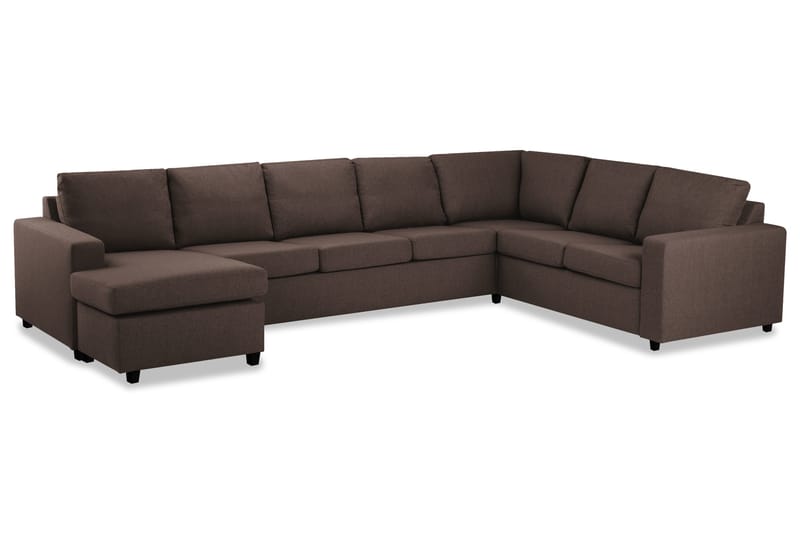 Crazy 6-seters Venstrevendt U-formet X-Large Hjørnesofa med Divan i Stoff - Brun - Møbler - Sofaer - Hjørnesofa - Hjørnesofa med divan