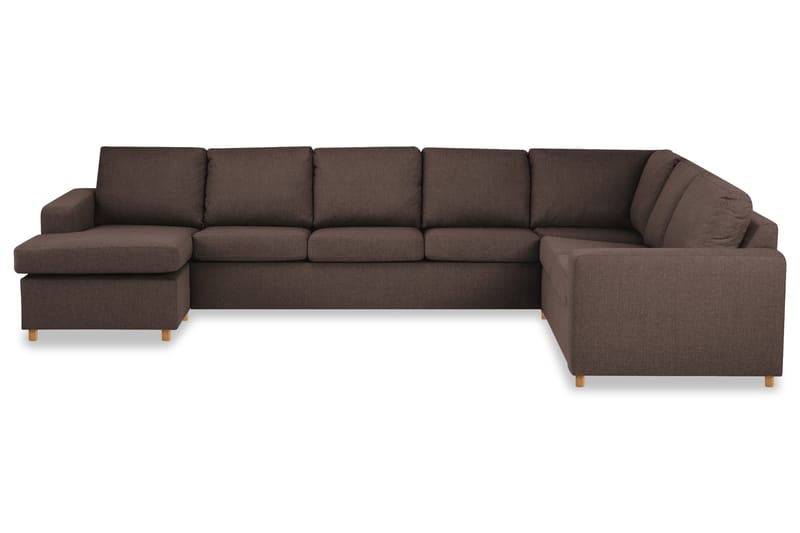 Crazy 6-seters Venstrevendt U-formet X-Large Hjørnesofa med Divan i Stoff - Brun - Møbler - Sofaer - Hjørnesofa - Hjørnesofa med divan