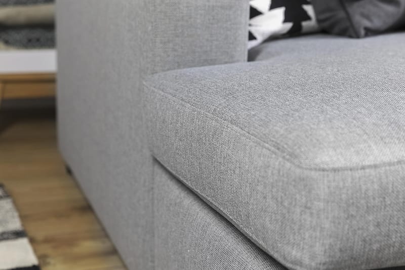 Crazy 6-seters Venstrevendt U-formet X-Large Hjørnesofa med Divan i Stoff - Grå - Møbler - Sofaer - Hjørnesofa - Hjørnesofa med divan