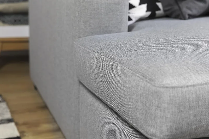 Crazy 6-seters Venstrevendt U-formet X-Large Hjørnesofa med Divan i Stoff - Grå - Møbler - Sofaer - Hjørnesofa - Hjørnesofa med divan