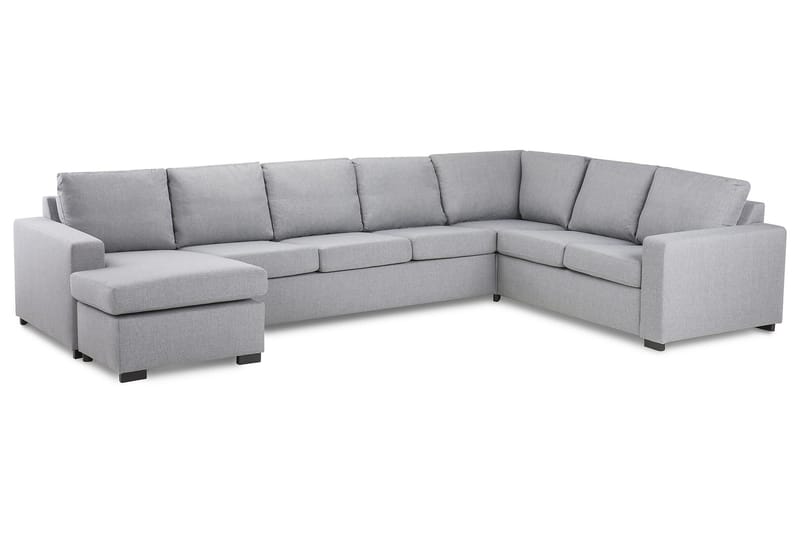 Crazy 6-seters Venstrevendt U-formet X-Large Hjørnesofa med Divan i Stoff - Grå - Møbler - Sofaer - Hjørnesofa - Hjørnesofa med divan
