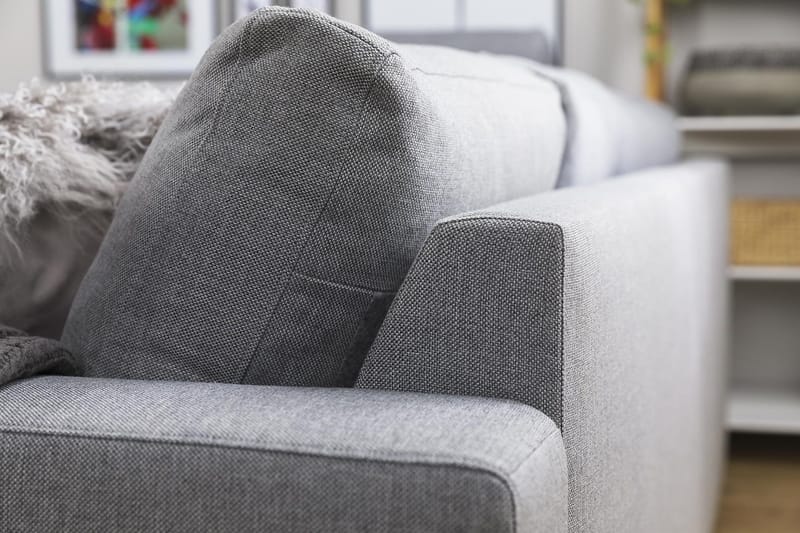 Crazy 6-seters Venstrevendt U-formet X-Large Hjørnesofa med Divan i Stoff - Grå - Møbler - Sofaer - Hjørnesofa - Hjørnesofa med divan