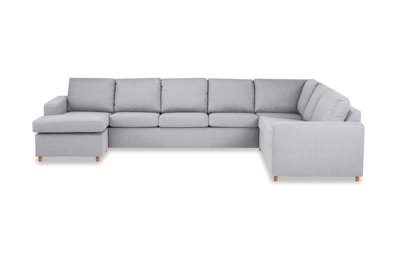 Crazy 6-seters Venstrevendt U-formet X-Large Hjørnesofa med Divan i Stoff - Grå - Møbler - Sofaer - Hjørnesofa - Hjørnesofa med divan