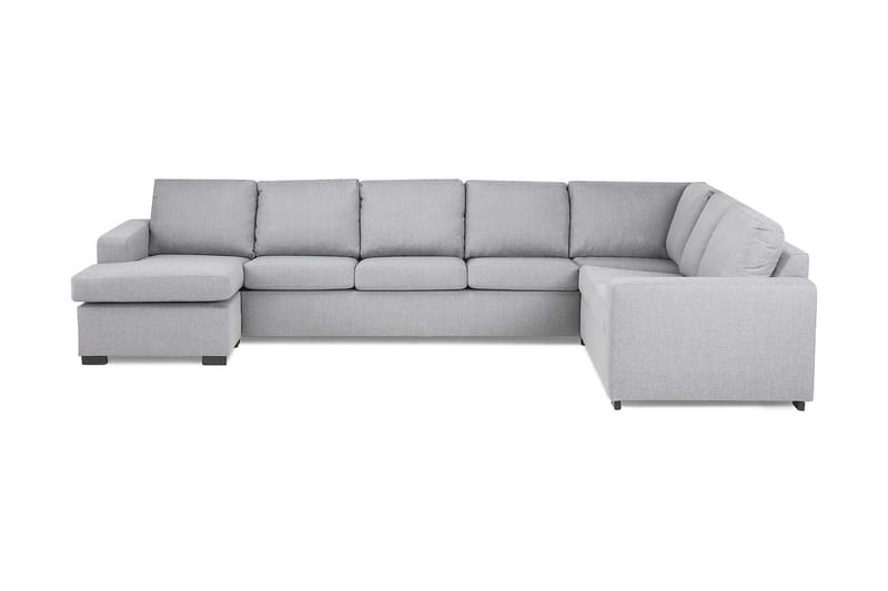 Crazy 6-seters Venstrevendt U-formet X-Large Hjørnesofa med Divan i Stoff - Grå - Møbler - Sofaer - Hjørnesofa - Hjørnesofa med divan