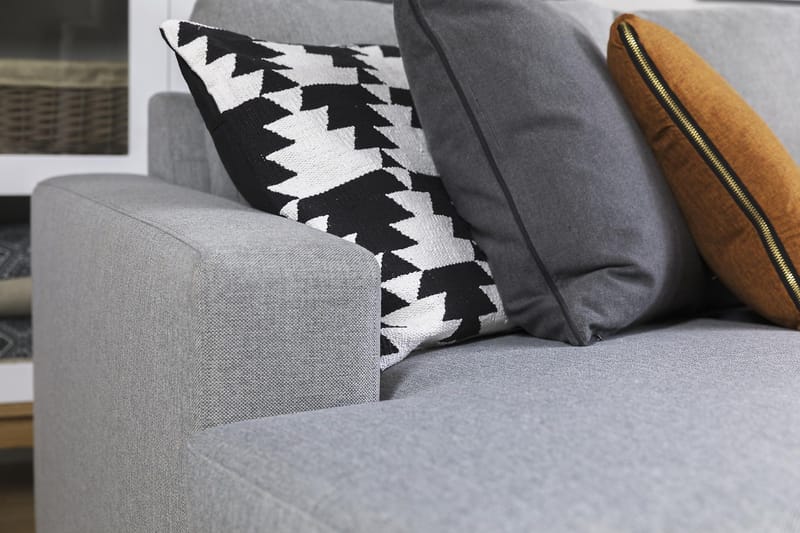 Crazy 6-seters Venstrevendt U-formet X-Large Hjørnesofa med Divan i Stoff - Grå - Møbler - Sofaer - Hjørnesofa - Hjørnesofa med divan