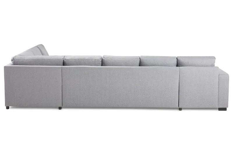 Crazy 6-seters Venstrevendt U-formet X-Large Hjørnesofa med Divan i Stoff - Grå - Møbler - Sofaer - Hjørnesofa - Hjørnesofa med divan